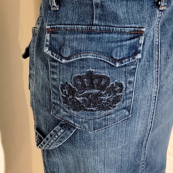 Candie's Vintage Skirt Pencil Midi Denim Blue Jean Y2K 90s Pockets Slit Junior 7 - Picture 8 of 16